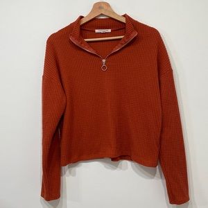 Lightweight Rust Quarter Zip